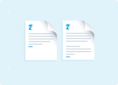 Emoji of two invoices of a light blue background