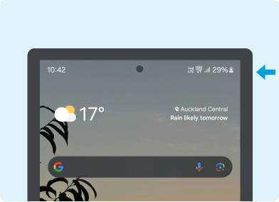 A screenshot of an android phone showing the VoLTE symbol in the top right corner of the screen