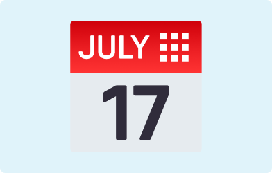 Emoji of a calendar on a light blue background