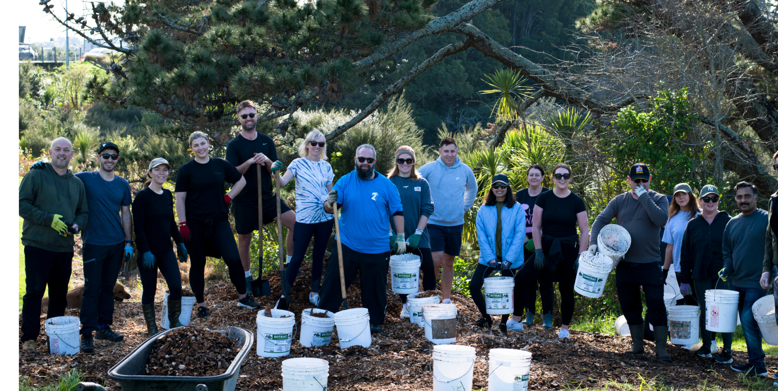 Photo of 2degrees workers going out and helping the community